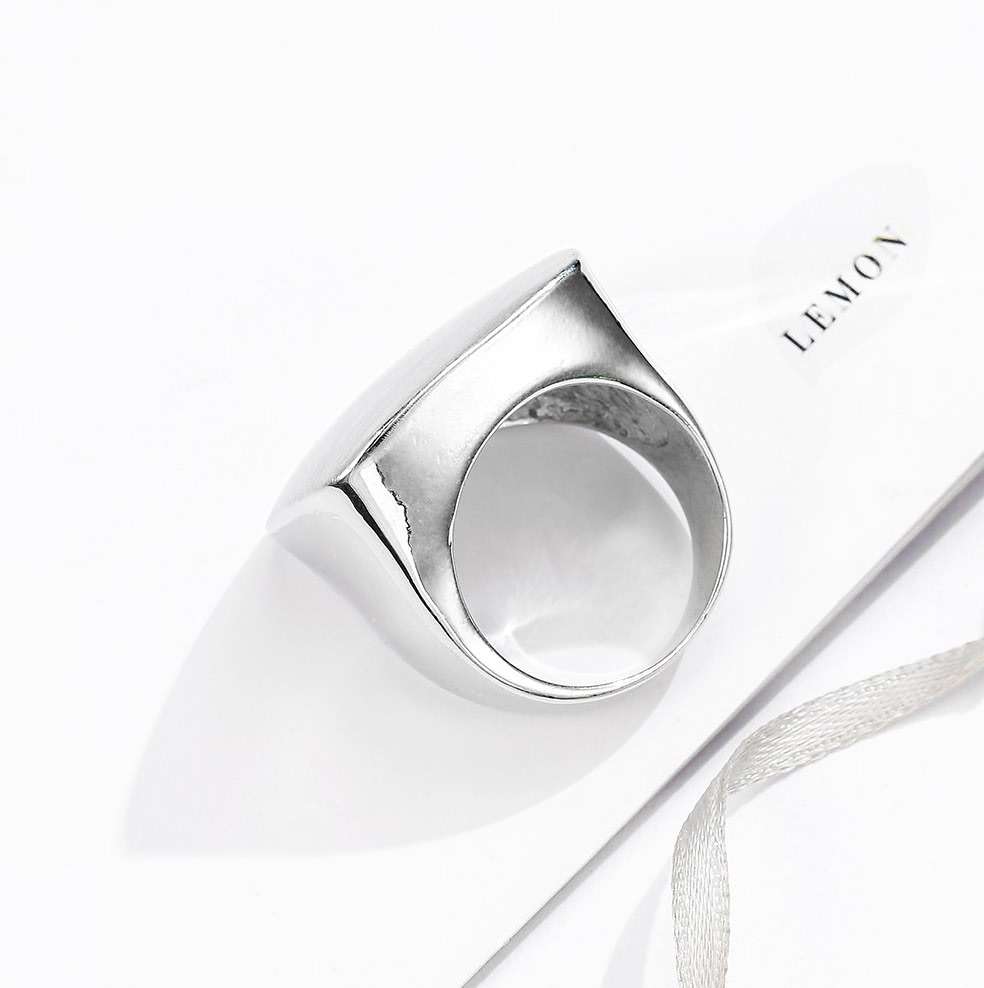 Aprilery Gold and Silver Rings for Women, Chunky Signet Statement Rings Gold Plated Band Ring Wide Metal Square Rings Cocktail Costume Jewelry - Image 4