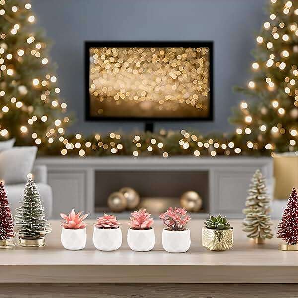 VIVERIE Mini Faux Succulents Plants Artificial in Pots-Rose Pink Desk Accessories, Small Fake Succulents Plants for Home Decor Indoor for Women, White Ceramic, Set of 4 - Image 9