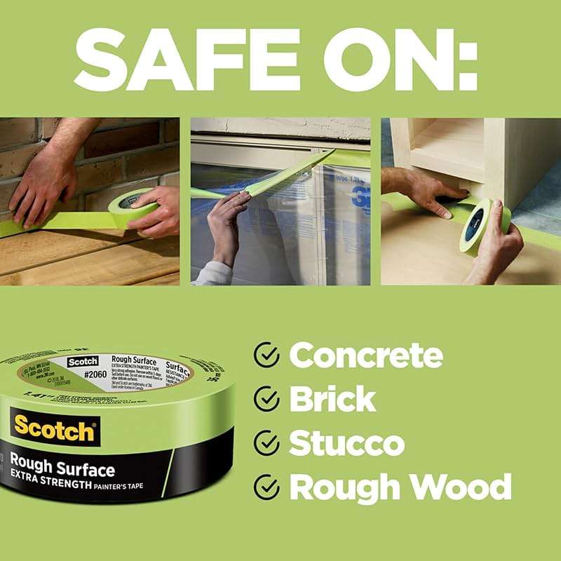 Scotch Painter's Tape 2060-1A 2060 Masking Tape, 1-Inch by 60-Yard, Green, 4 Pack - Image 2