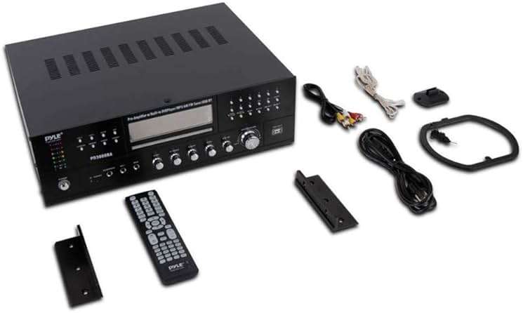 Pyle 4 Channel Bluetooth Home Amplifier - Front Loading DVD/CD Player - 3000W Peak Stereo Receiver - 2 Mic Inputs w/ Echo, FM Radio,Optical In,USB,RCA,Composite, LED Level Meter, Rack Mount - PD3000BA - Image 3