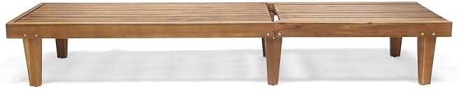 GDFStudio Outdoor Wooden Chaise Lounge, Set of 2 with Teak Finish - Image 5