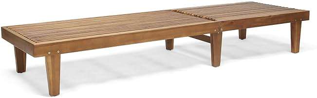 GDFStudio Outdoor Wooden Chaise Lounge, Set of 2 with Teak Finish - Image 6