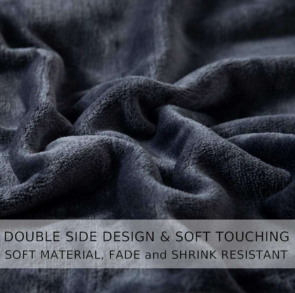 Soft Queen Size Blanket for All Season Warm Fuzzy Microplush Lightweight Thermal Fleece Summer Autumn Fall Winter Spring Blankets for Queen Full Bed Couch Sofa,90x90 Inches,Dark Gray - Image 9