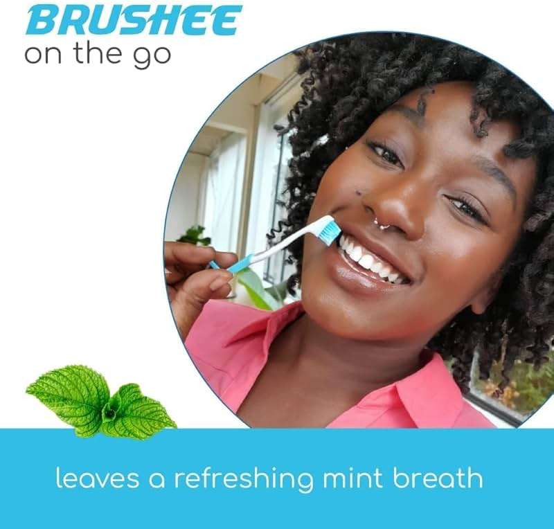 Brushee - The Evolution of Oral Care | 4-in-1 Tool (Paste + Brush + Floss + Pick) | Individually Wrapped | Disposable | Prepasted Travel Toothbrushes | Small Adult Toothbrush - (24-Pack) - Image 5