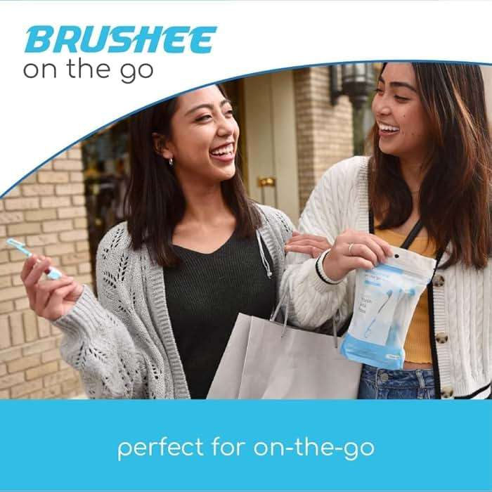 Brushee - The Evolution of Oral Care | 4-in-1 Tool (Paste + Brush + Floss + Pick) | Individually Wrapped | Disposable | Prepasted Travel Toothbrushes | Small Adult Toothbrush - (24-Pack) - Image 6
