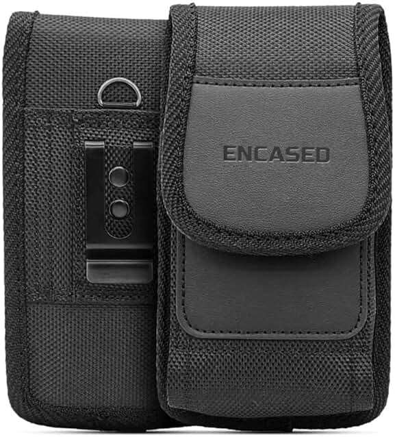 Encased XL Cell Phone Pouch Holster Compatible with Samsung Galaxy S23 /S24 /S25 Ultra, iPhone 14/15/16 Pro Max Belt Clip Holder (Large Case Compatible) - Image 1