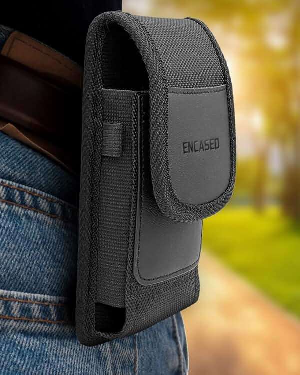 Encased XL Cell Phone Pouch Holster Compatible with Samsung Galaxy S23 /S24 /S25 Ultra, iPhone 14/15/16 Pro Max Belt Clip Holder (Large Case Compatible) - Image 2