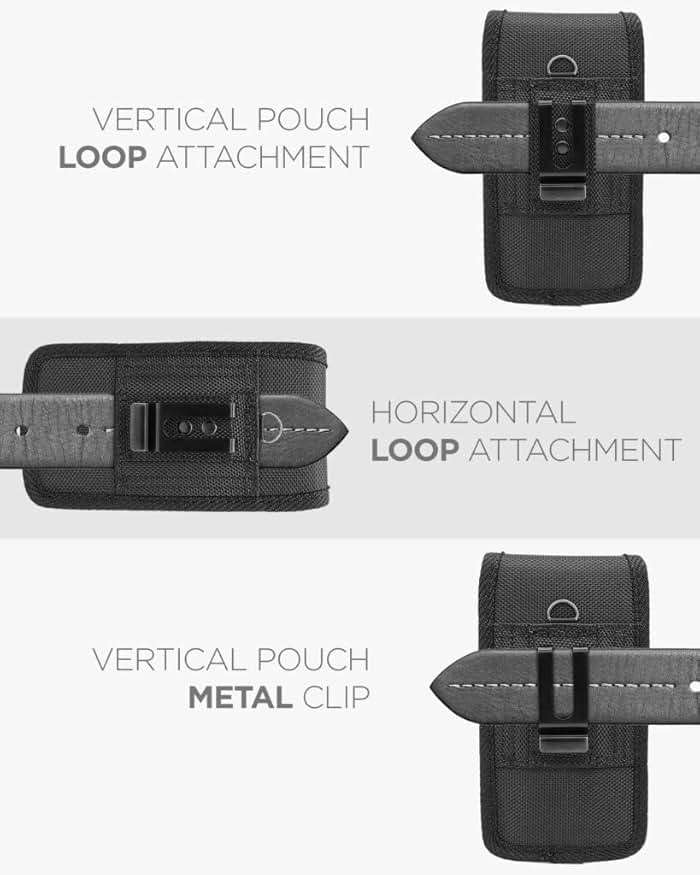 Encased XL Cell Phone Pouch Holster Compatible with Samsung Galaxy S23 /S24 /S25 Ultra, iPhone 14/15/16 Pro Max Belt Clip Holder (Large Case Compatible) - Image 4
