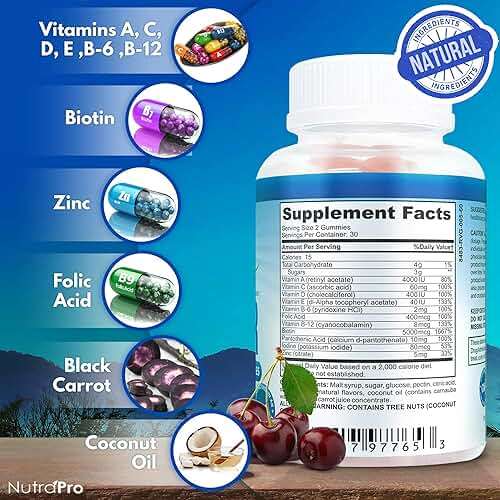 NutraPro Long Hair Gummies – Anti-Hair Loss Supplement for Faster Hair Growth of Weak, Thinning Hair – Grow Long Thick Hair & Increase Hair Volume with Biotin and 10 Hair Vitamins.for Men and Women. - Image 6