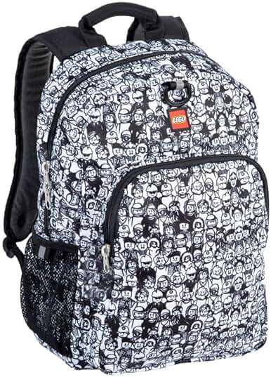 LEGO Iconic Prints Kids School Backpack Bookbag, for Travel, On-the-Go, Back to School, Boys and Girls, with Adjustable Padded Straps and Fun patterns, Crowd Color Me - Image 4