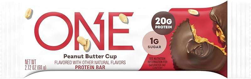 ONE Protein Bars, Peanut Butter Cup, Gluten Free with 20g Protein and 1g Sugar, Pantry Staples, 2.12 oz (12 Count) - Image 6