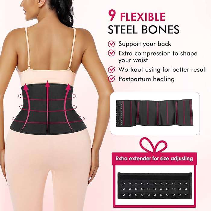 Atbuty Short Torso Waist Trainers Cincher Corset Underbust Body Shaper Latex Sport Girdle - Image 4