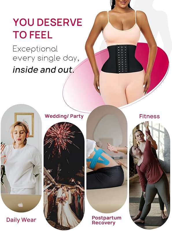 Atbuty Short Torso Waist Trainers Cincher Corset Underbust Body Shaper Latex Sport Girdle - Image 8