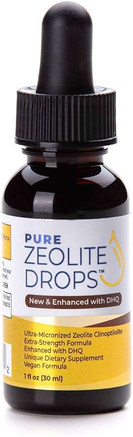 Pure Zeolite Drops 1 oz Bottle Fulvic and Humic Acid Immune Gut Support Easy to Take 100% Bioavailable Pure Liquid Zeolite Suspension Enhanced with DHQ, Natural Immune System Modulator - Image 1