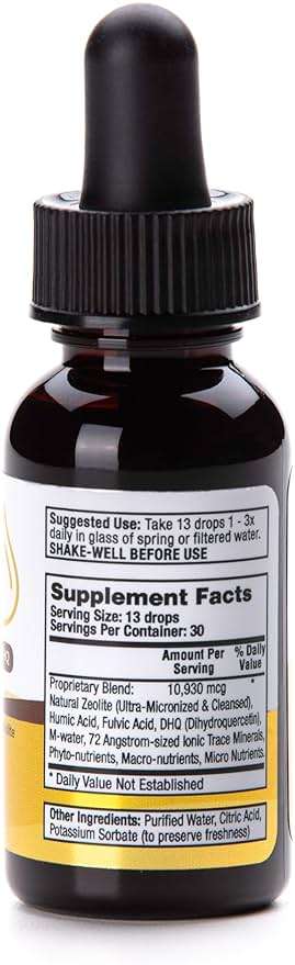 Pure Zeolite Drops 1 oz Bottle Fulvic and Humic Acid Immune Gut Support Easy to Take 100% Bioavailable Pure Liquid Zeolite Suspension Enhanced with DHQ, Natural Immune System Modulator - Image 2