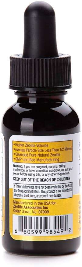 Pure Zeolite Drops 1 oz Bottle Fulvic and Humic Acid Immune Gut Support Easy to Take 100% Bioavailable Pure Liquid Zeolite Suspension Enhanced with DHQ, Natural Immune System Modulator - Image 3