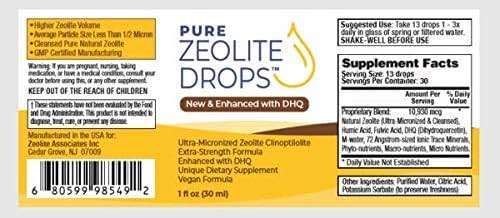 Pure Zeolite Drops 1 oz Bottle Fulvic and Humic Acid Immune Gut Support Easy to Take 100% Bioavailable Pure Liquid Zeolite Suspension Enhanced with DHQ, Natural Immune System Modulator - Image 4