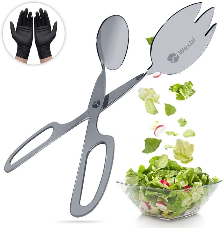 Salad Tongs 10-Inch – Heavy Duty Stainless Steel Serving Tongs for Salad, BBQ, Buffet, Kitchen & Party Use - Image 2