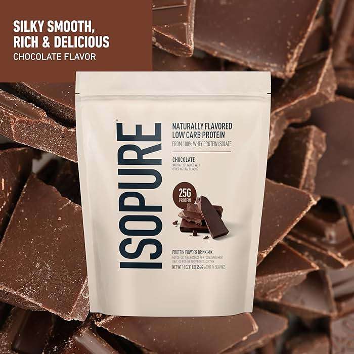 Isopure Low Carb 100% Pure Whey Isolate Protein Powder, Lactose Free, Gluten Free, With Vitamins, Dark Chocolate, 25g Protein Per Serving, 1 Lb, 14 Servings (Packaging May Vary) - Image 3