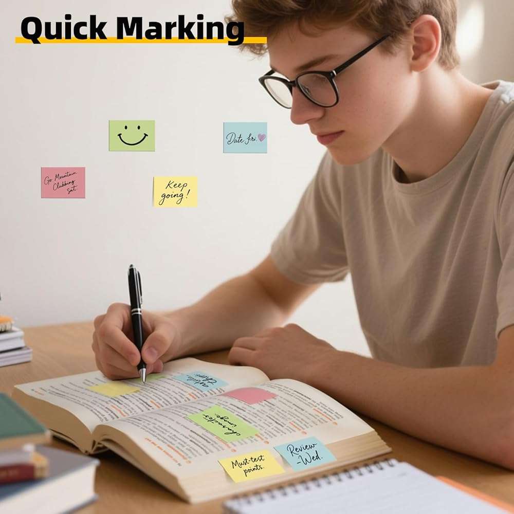 Umikk 50 Pack Mini Sticky Notes 1.5x2 in, 5000 Sheets Small Self-Stick Note, 4 Colors Sticky Pad Bulk, Easy to Post for Office, School, Home - Image 2