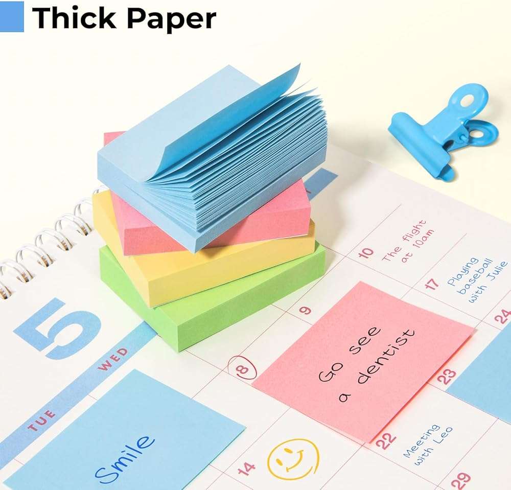 Umikk 50 Pack Mini Sticky Notes 1.5x2 in, 5000 Sheets Small Self-Stick Note, 4 Colors Sticky Pad Bulk, Easy to Post for Office, School, Home - Image 5