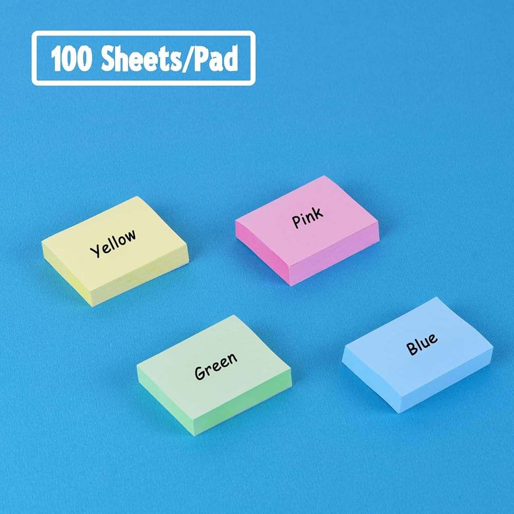 Umikk 50 Pack Mini Sticky Notes 1.5x2 in, 5000 Sheets Small Self-Stick Note, 4 Colors Sticky Pad Bulk, Easy to Post for Office, School, Home - Image 7