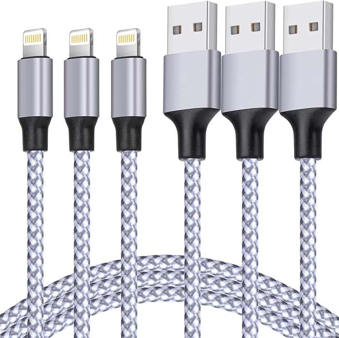 TAKAGI for iPhone Charger, [MFi Certified] Lightning Cable 3PACK 6FT Nylon Braided USB Charging Cable High Speed Transfer Cord Compatible with iPhone 14/13/12/11 Pro Max/XS MAX/XR/XS/X/8/iPad - Image 1