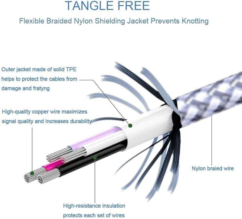 TAKAGI for iPhone Charger, [MFi Certified] Lightning Cable 3PACK 6FT Nylon Braided USB Charging Cable High Speed Transfer Cord Compatible with iPhone 14/13/12/11 Pro Max/XS MAX/XR/XS/X/8/iPad - Image 4