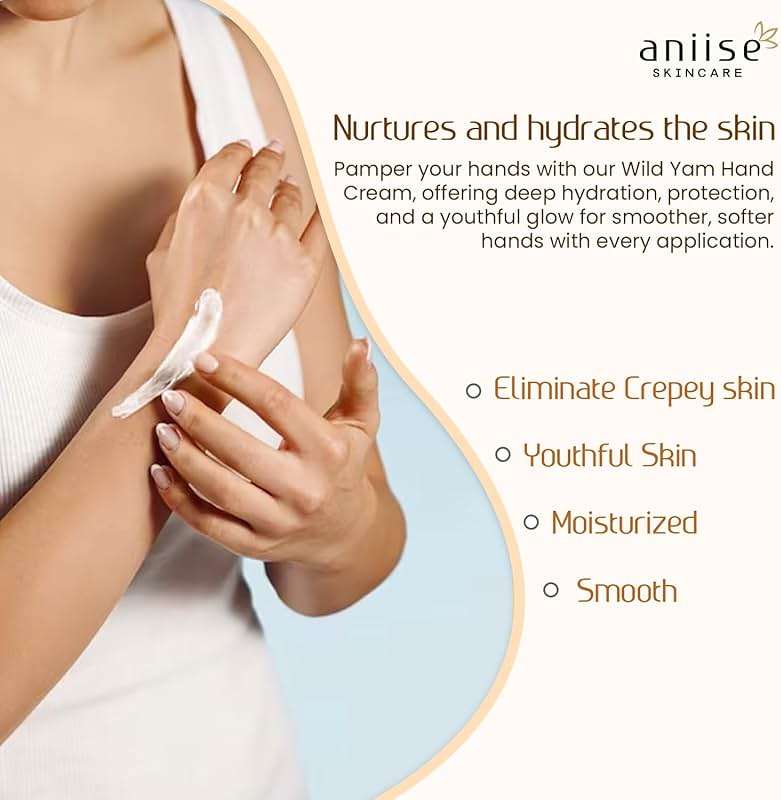 Aniise Wild Yam Hand Cream with Avocado Oil – Moisturizing & Hydrating Cream for Soft, Smooth, Youthful Hands – Fights Dryness – Vegan, Cruelty-Free – 4 fl oz (120 mL) - Image 4