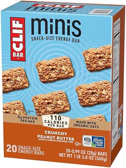 CLIF BAR Minis - Crunchy Peanut Butter - Made with Organic Oats - 5g Protein - Non-GMO - Plant Based - Snack-Size Energy Bars - 0.99 oz. (20 Pack) - Image 11