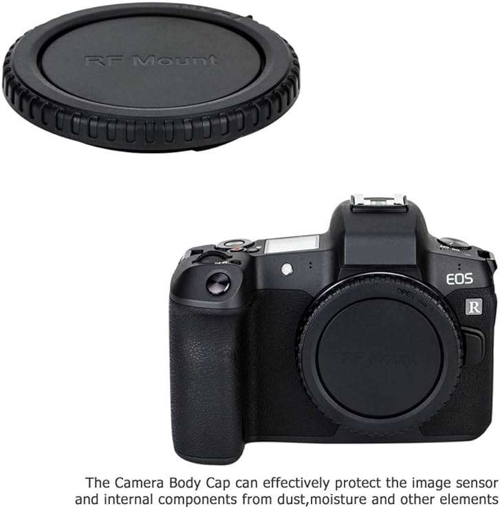 2 Pack RF Mount Body Cap Cover & Rear Lens Cap for Canon EOS R100 R50 R50V R10 R8 R7 R6 Mark V III II R5 R3 R1 R RP Mirrorless Camera & RF Mount Lenses, Includes 2 Extra Hot Shoe Protective Covers - Image 3