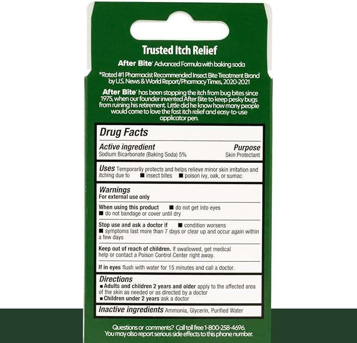 After Bite Advanced Formula - Itch Relief with Sodium Bicarbonate - Ideal for Mosquito & Fire Ant Bites, Bees & More - Portable Pen Applicator - 0.5 oz (4 Pack) - Image 8