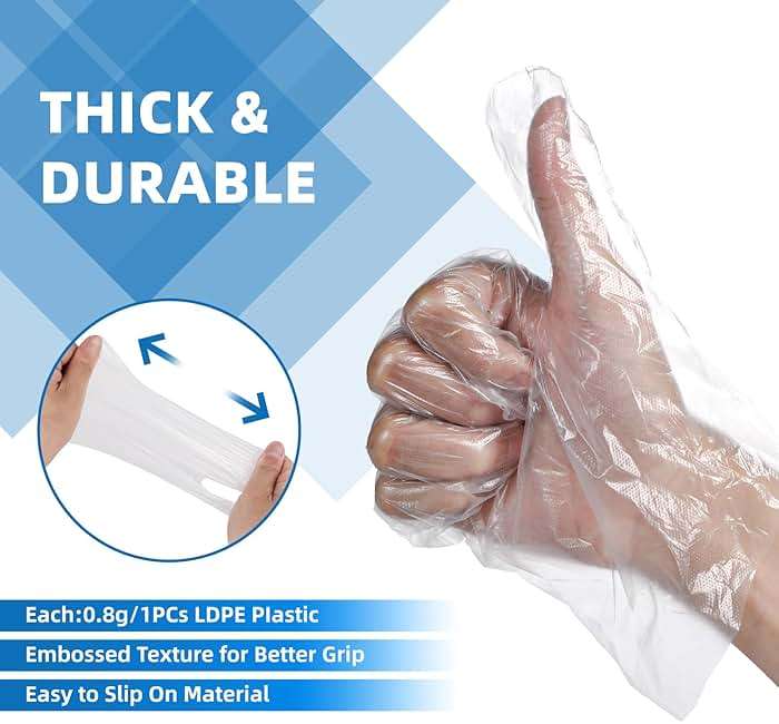 Brandon-super Food Prep Gloves Plastic Food Safe Brandon-super Gloves, Food Handling, One Size Fits Most Poly 500ct Clear 500 Count (Pack of 1) - Image 2