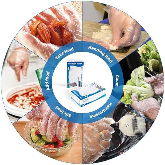 Brandon-super Food Prep Gloves Plastic Food Safe Brandon-super Gloves, Food Handling, One Size Fits Most Poly 500ct Clear 500 Count (Pack of 1) - Image 3