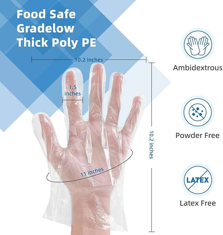 Brandon-super Food Prep Gloves Plastic Food Safe Brandon-super Gloves, Food Handling, One Size Fits Most Poly 500ct Clear 500 Count (Pack of 1) - Image 4