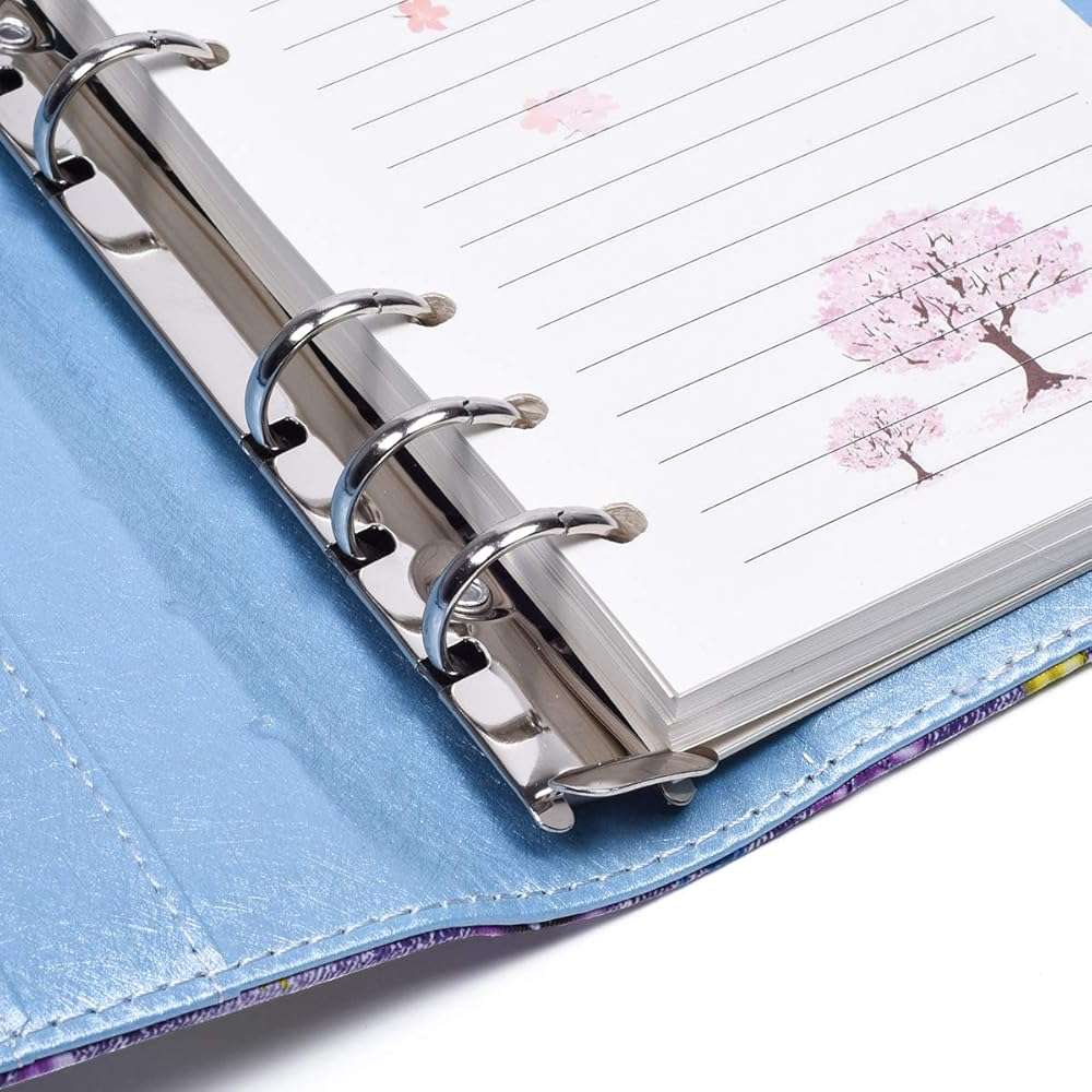 ARRLSDB Binder Diary with Lock, A6 Refillable Leather Diary Password Journal Locking Personal Journal Diary, Size: 7.3×5.3 Inch (Purple) - Image 3