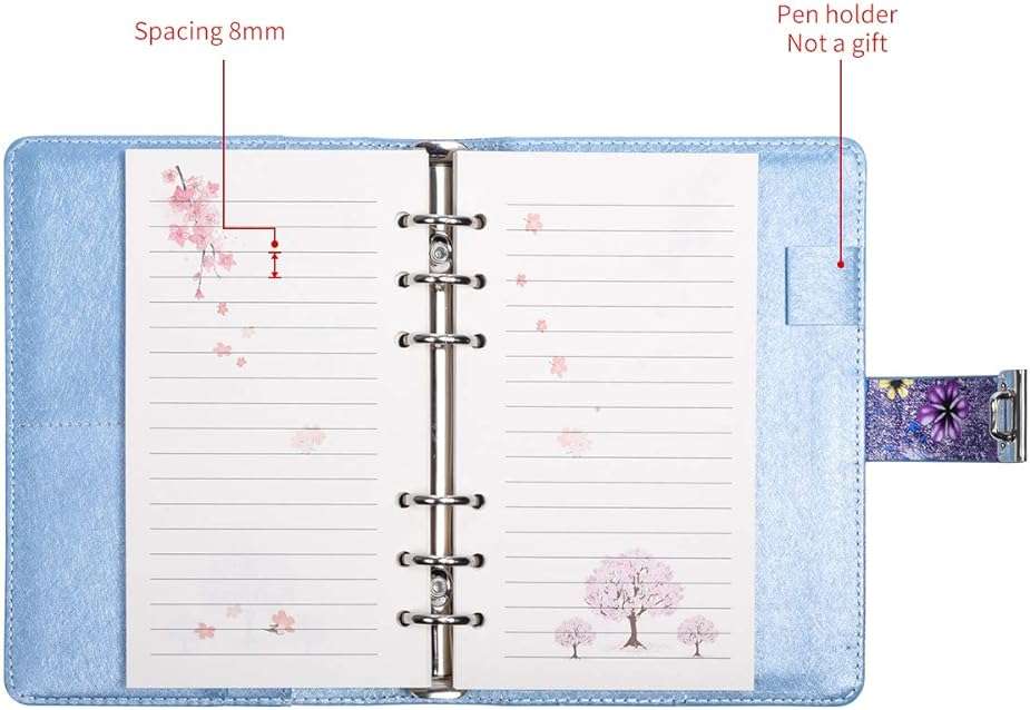 ARRLSDB Binder Diary with Lock, A6 Refillable Leather Diary Password Journal Locking Personal Journal Diary, Size: 7.3×5.3 Inch (Purple) - Image 5