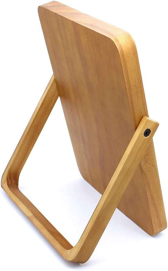 Buwico Rectangle Standing Vanity Makeup Mirror, Wood Frame, 10.2"L x 7.3"W, Modern Style, Tabletop Mount, Bathroom & Home Decor - Image 5