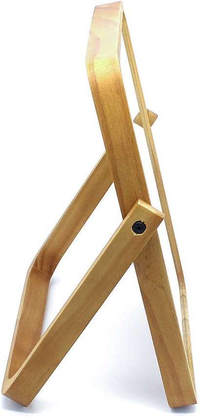 Buwico Rectangle Standing Vanity Makeup Mirror, Wood Frame, 10.2"L x 7.3"W, Modern Style, Tabletop Mount, Bathroom & Home Decor - Image 6
