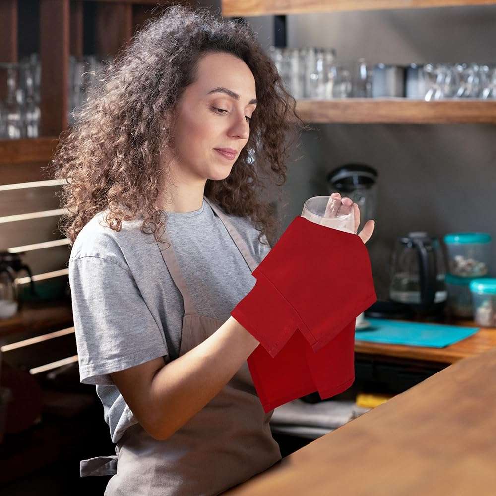 Utopia Home [24 Pack, Red] Cloth Napkins 17x17 Inches, 100% Polyester Hemmed Edges, Washable and Reusable Ideal for Parties, Weddings and Dinners - Image 6