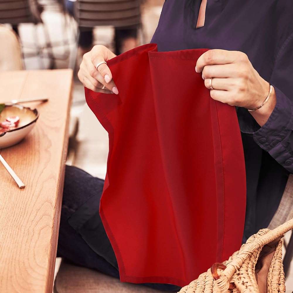 Utopia Home [24 Pack, Red] Cloth Napkins 17x17 Inches, 100% Polyester Hemmed Edges, Washable and Reusable Ideal for Parties, Weddings and Dinners - Image 7