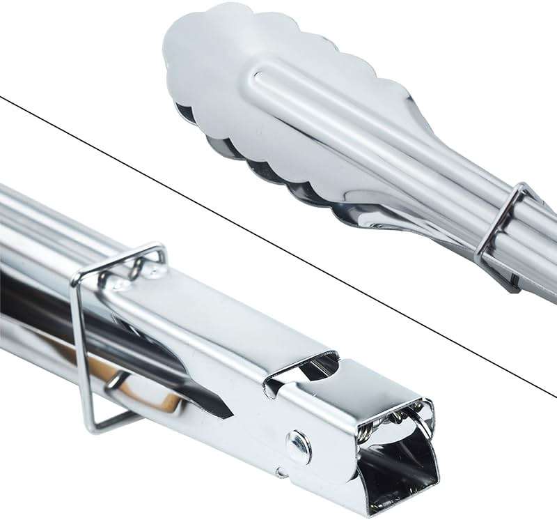 HINMAY Stainless Steel Serving Tongs Grilling Tongs for Cooking Camping Barbecue (12-Inch 3 Pieces) - Image 4