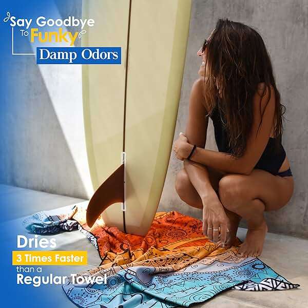ECCOSOPHY Microfiber Beach Towel - Sand Free Towels are Quick Dry, Light Weight, Super Absorbent - Perfect Pool, Travel, Cruise, Camping Essentials - Oversized Extra Large for Adults 71x35 in - Image 7