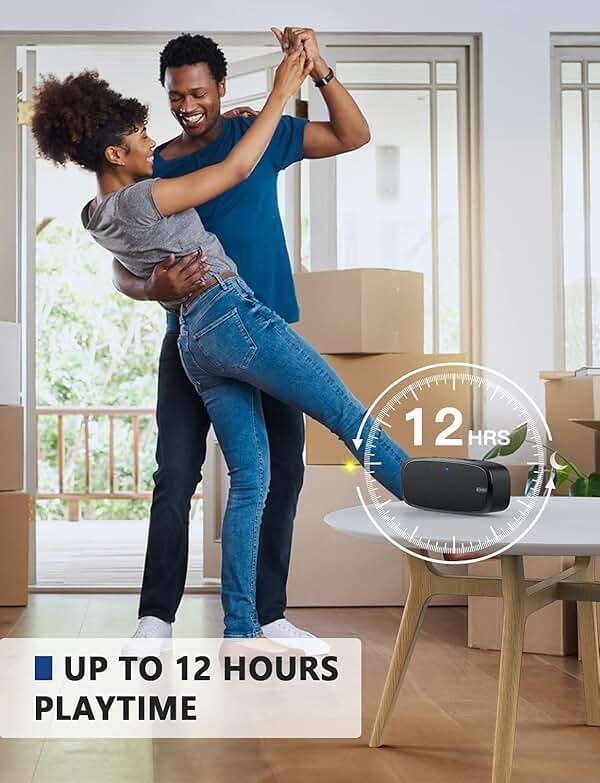 LENRUE Bluetooth Speaker, Wireless Portable Speaker with Loud Stereo Sound, Rich Bass, 12-Hour Playtime, Built-in Mic. Perfect for iPhone, Samsung and More - Image 5