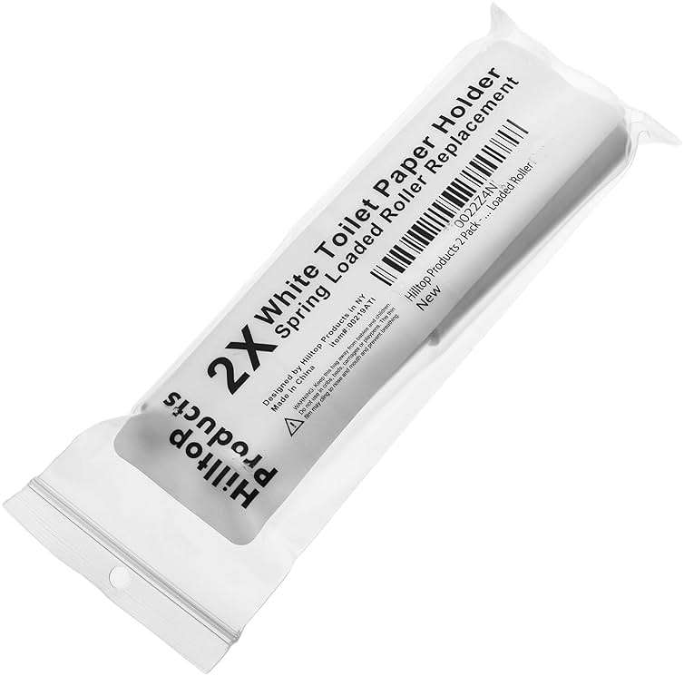 2 Pack - White Toilet Paper Holder Spring Loaded Roller Replacement Rod - Image 3