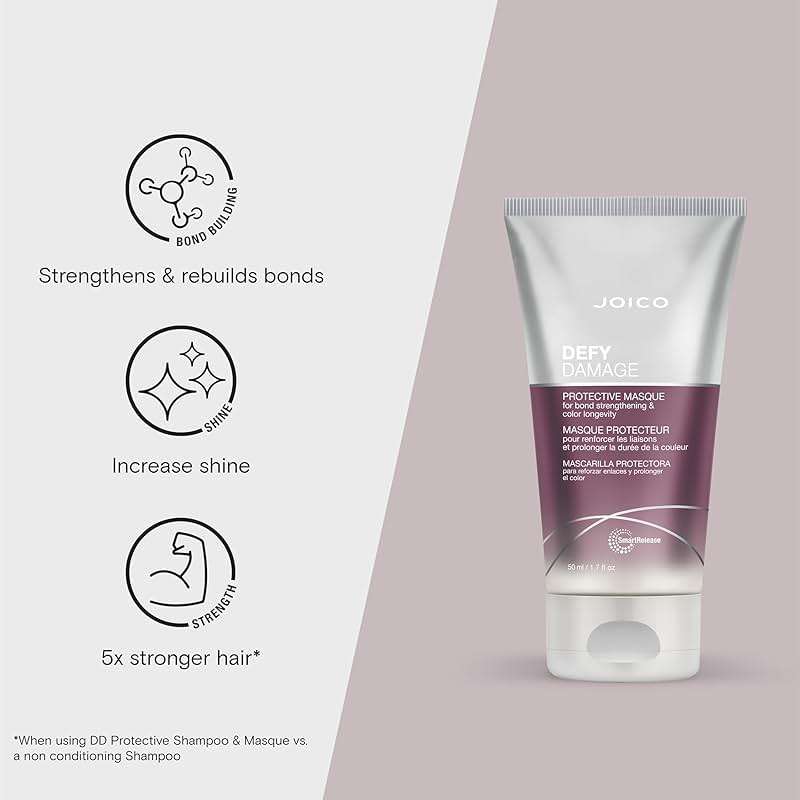 Joico Defy Damage Protective Masque | for Color-Treated Hair | Strengthen Bonds & Preserve Hair Color | with Moringa Seed Oil & Arginine - Image 3