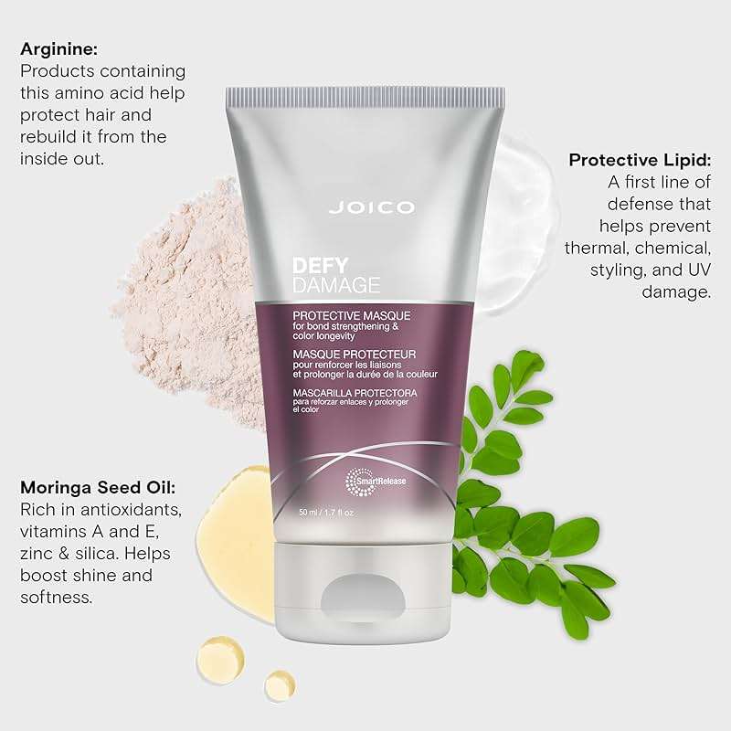 Joico Defy Damage Protective Masque | for Color-Treated Hair | Strengthen Bonds & Preserve Hair Color | with Moringa Seed Oil & Arginine - Image 5