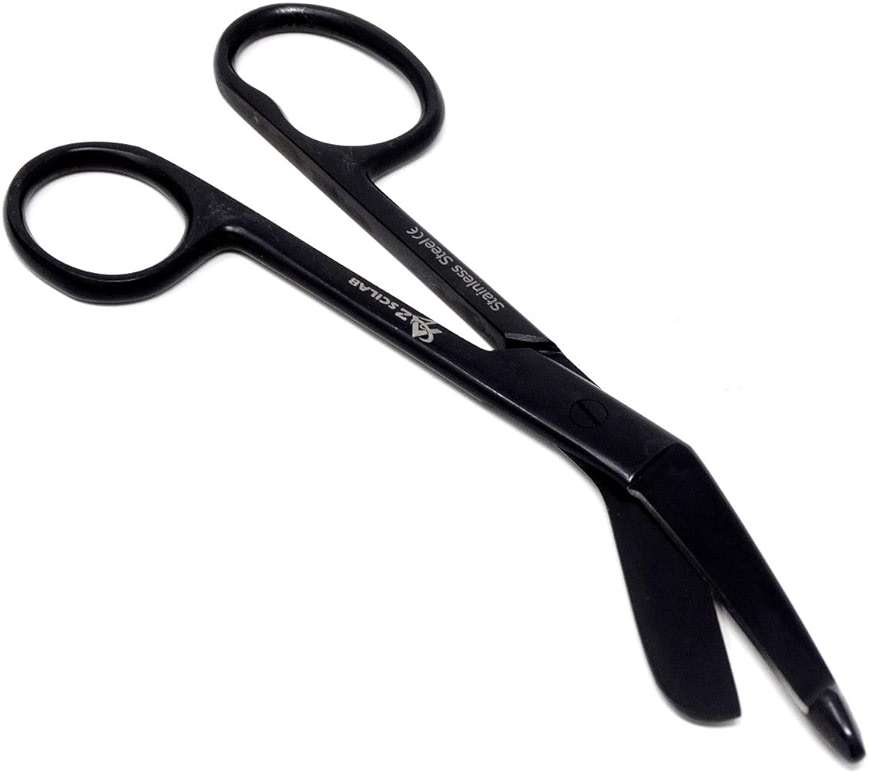ONE Large Ring NEW German 1 Lister Bandage Doctor Nurse Scissors 5.5" All Black Fluoride Coated Color - Image 1
