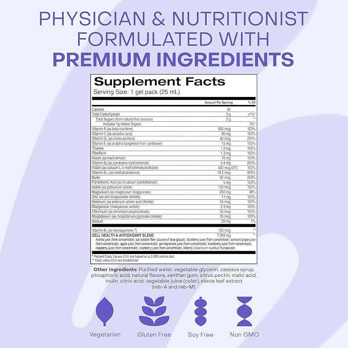 Healthycell Bioactive Daily Liquid Multivitamin for Men & Women – 20+ Essential Vitamins, Minerals & Antioxidants for Brain, Heart, Immunity, Energy, Skin & Hair Support - 30 Gel Packs - Image 5