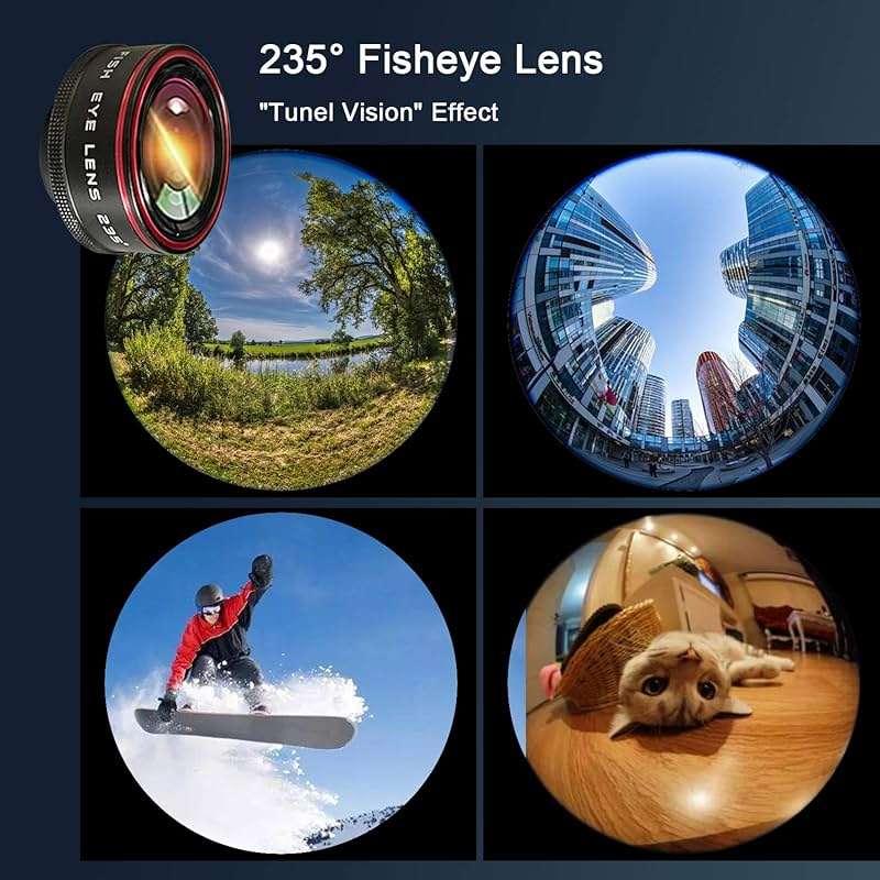 Phone Camera Lens Kit 10 in 1 for iPhone Samsung Pixel Android, 22X Telephoto Lens, 0.62X Super Wide Angle Lens&25X Macro Lens, 235° Fisheye,Kaleidoscopes, Starlight，Tripod，for Most Smartphone Black - Image 2